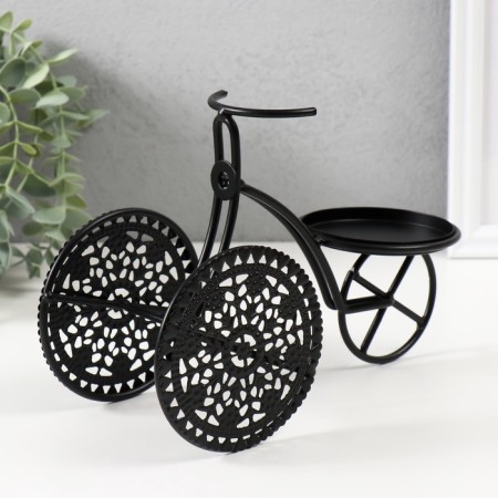 Summary metal on1 candle "Three -haired bicycle" d = 8 cm black 23x11.5x16 cm-5