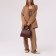 Women's bag El Masta with a zipper, outer pocket, long belt, coffee