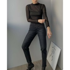 Джинсы женские с высокой посадкой Conte Elegant Mom Fit, размер XS, цвет washed black