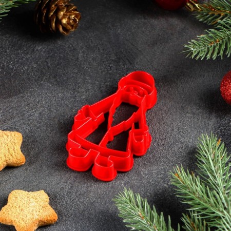Books Form "Santa Claus", cutting, stamp, 10 × 6 cm, red color-4