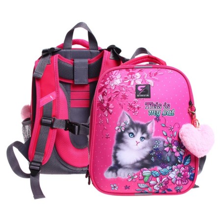 School backpack 38 x 30 x 16 cm, ergonomic back, Stavia my cat
