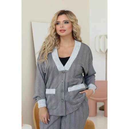 Cardigan female, size 46, gray color-10