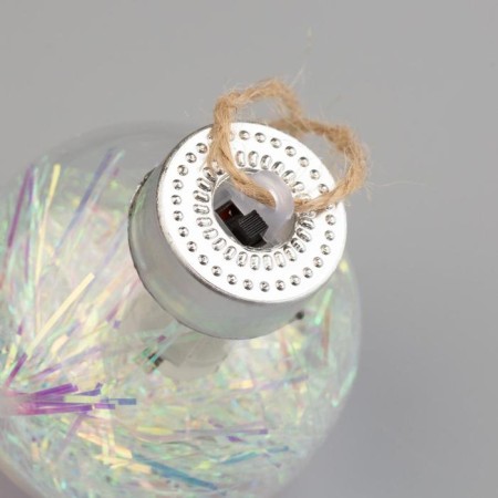 A set of Christmas tree balls “Brilliant tinsel” 2 pcs., Batteries, 1 LED, RGB glow-3