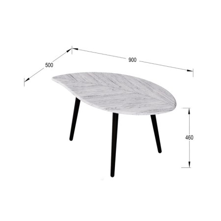 Berley coffee table, 900 × 500 × 460 mm, color of oak Gray-1