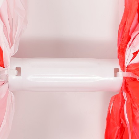 Pompom 1pc, white color+ red-5