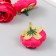 Budon on the leg for decoration "Pion charm" Raspberry 3.5x3.5 cm