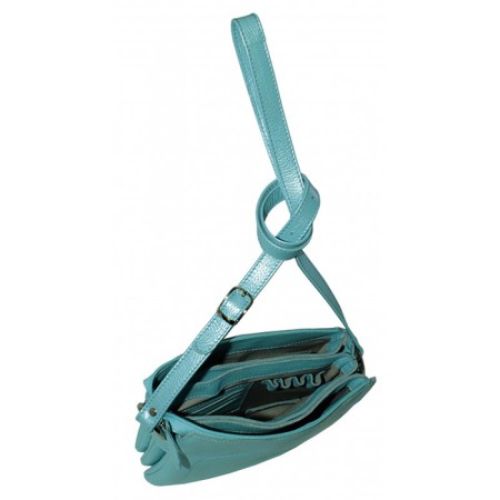 Bag Cross-Bodi with a zipper, blue color-1