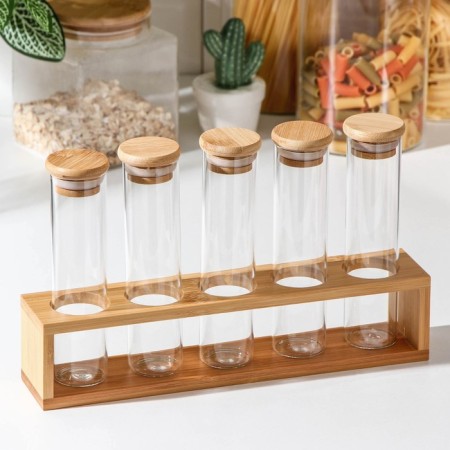 Set for spices on the stand "Alchemy", 130 ml, 5 pcs
