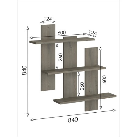 Hinged shelf "Dublin 5", 840 × 140 × 870 mm, color graphite-3