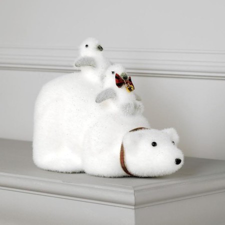 LED figure "Penguins on the bear" 28 × 21 × 15 cm, phlock, batteries CR2032x2 (not in the kit), glow warm white-1
