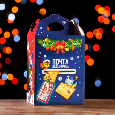 Gift box with a window Christmas tree "Letters", 25 x 13 x 19 cm-1