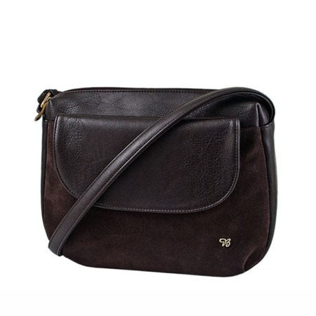 Women's bag (B2726-01140) Artificial leather + suede, brown, 1x210x21 cm