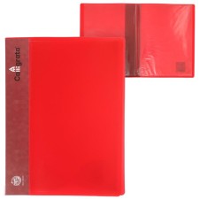 Folder with 10 A4, 500 μm inserts, calligrata, pocket on the spine, red
