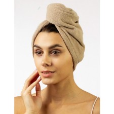 Terry towel for drying hair Sofi de Marko Beatrice, 380 gr, size 26x58 cm, beige color