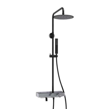 The shower system wasserkraft a114.258.218.cb thermo, tropical shower, thermostat, black