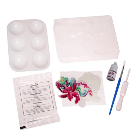 Set for experiments "Growing amazing crystals", fabulous unicorns, in the package