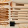 A set of makeup brushes “Dams”, 7 objects, a button cover, multi -colored