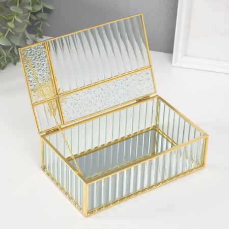 Casket glass with a metal frame "Butterfly" rectangle transparent 12.3x20x8.3 cm 1052434-1