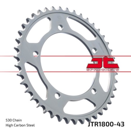 General star JT SPROCKETS JTR1800-43, chain 530, 43 teeth