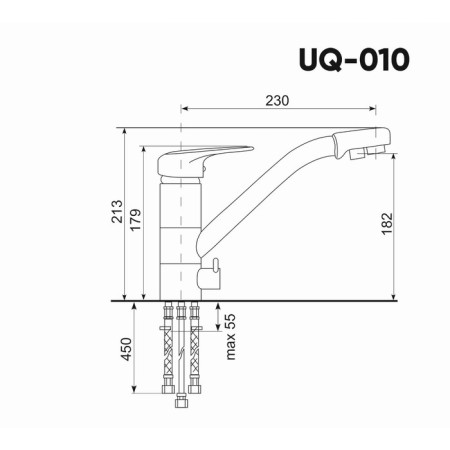 Mixer for the kitchen Ulgran Quartz UQ-010, with a tap for drinking water, color 01 jasmine-3