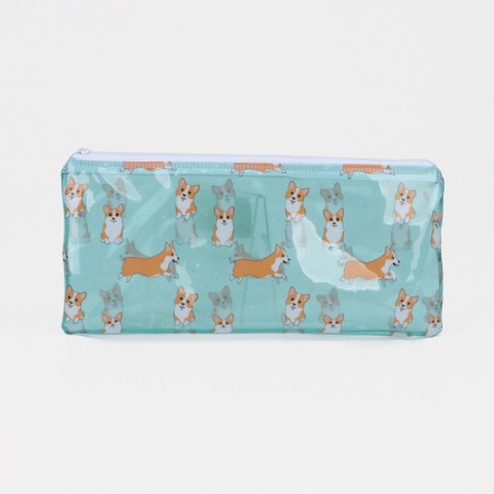 Cosmetic bag-penete on zipper, PVC, mint color-1