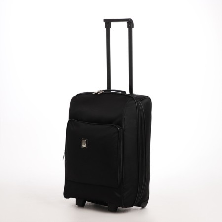 Small 20 suitcase "," Cartes factory ", lightning department, extension, external pocket, 2 wheels, black color