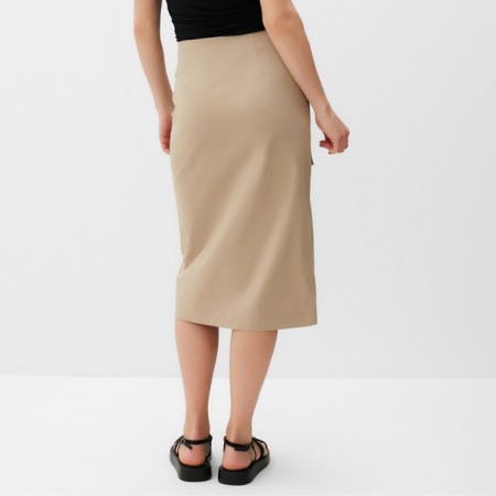Women's skirt with Minaku: Safari Beige Color, Rr. 46-4