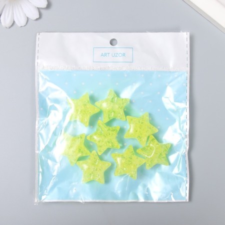 Busina Plastic for the creativity "Star. Stone ice" transparent yellow 1.3x2.6x2.6 cm-3