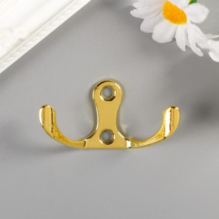 Double metal hook (set 4 pcs) gold 4.5x3 cm