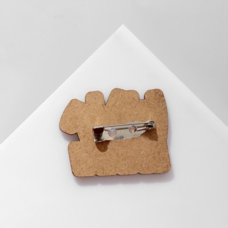 Brooch wooden "anime" tank, color-2