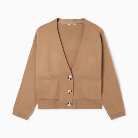 Cardigan female, brown color, size One size (42-46)-1