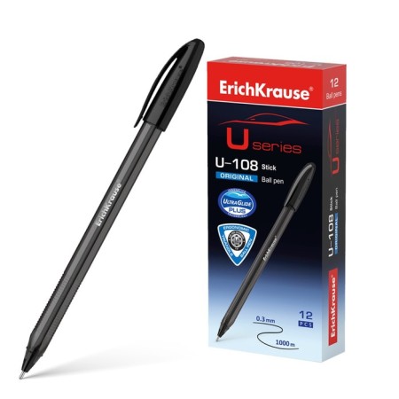 Ballic handle Erichkrause U-108 Original Stick, Node 1.0 mm, black ink black
