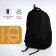 Youth backpack from textiles, 2 lightning departments, 4 pockets, black/orange color