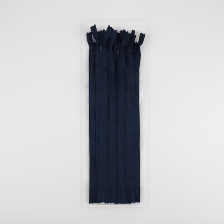 Lightning secret, No. 3, non-proceeding, locking machine, cotton, 30 cm, dark blue color-2