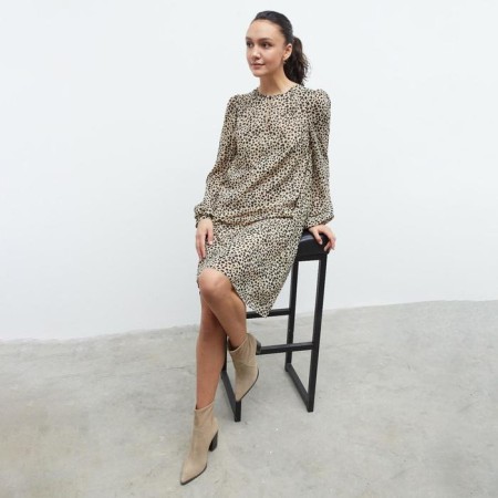 Dress Summer Women's Minaku: Green Trend Beige Color, Size 46-3