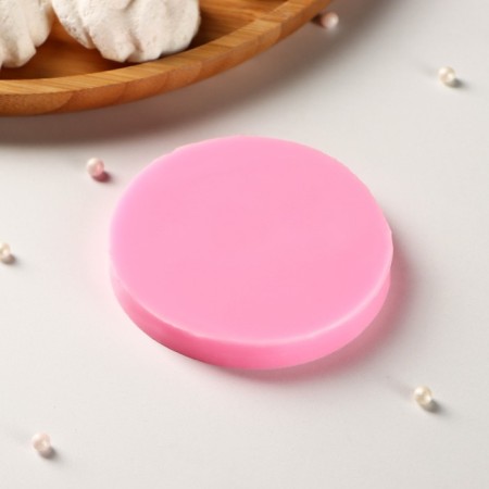Mold "biscuits", silicone, d = 8 cm, pink color-3