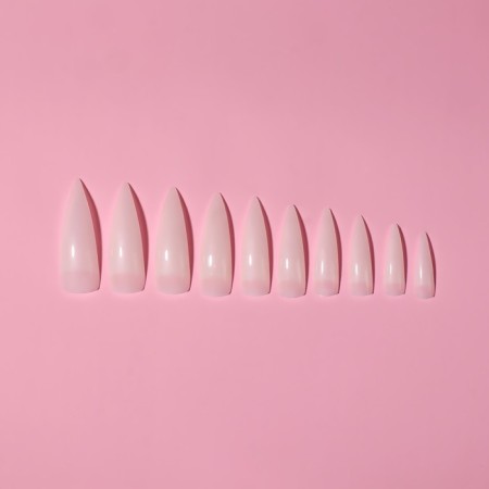 Tips for nail extension, 100 pcs, style shape, short contact zone, container, dairy color-2