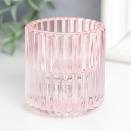 Glass of glass per 1 candle "Dolly" d-2.5 cm, 4 cm pink 6x5x5 cm-1