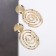 Earrings Metal "Gate" two ovals, color gold