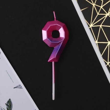 Candle for the cake, the number "9".-2