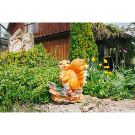 Garden figure "Squirrel with a nut on a stump" 25x12x23cm-7