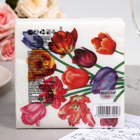 Paper Nev Line Fresco Tulips, 2 layers, 33*33 cm, 20 pcs.-1