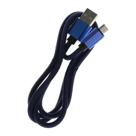 MicroUSB cable - usb, 2.1 a, nylon braid, 1 meter, blue-2