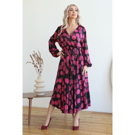 Female dress, size 46, black-pink color-5