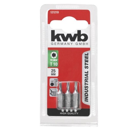 Bit KWB Industry, Torx10, steel TQ60, 25 mm, 3 pcs-1