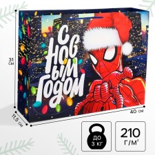 New Year. Gift package, 31x40x11 cm, packaging, spider-man