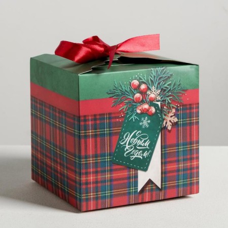 Folding box “Happy New Year!”, 18 x 18 x 18 cm, new year-1