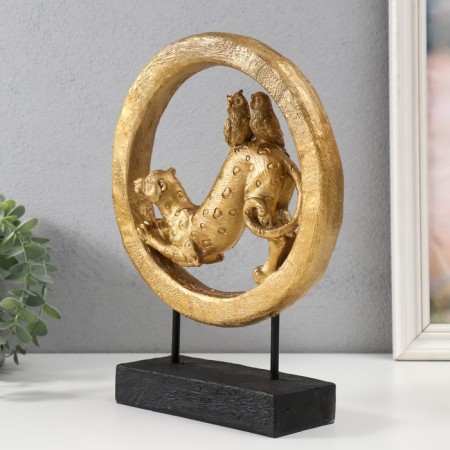 Souvenir Polystone "Cheetah and Owls" 23x7x29 cm-3
