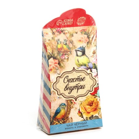 Black tea "Happiness inside", taste: Vanilla and caramel, 50 g.-8