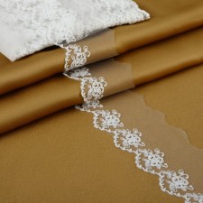 Lace on a grid, 65 mm × 9 ± 0.5 m, white color